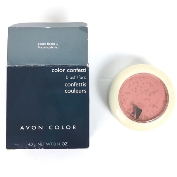 AVON Color Confetti Blush Peach Flecks Shimmer Powder - Picture 1 of 7